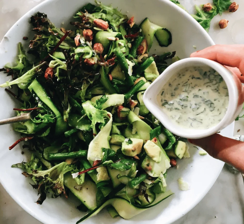 Chickpea Salad with Zucchini and Avocado Mayo